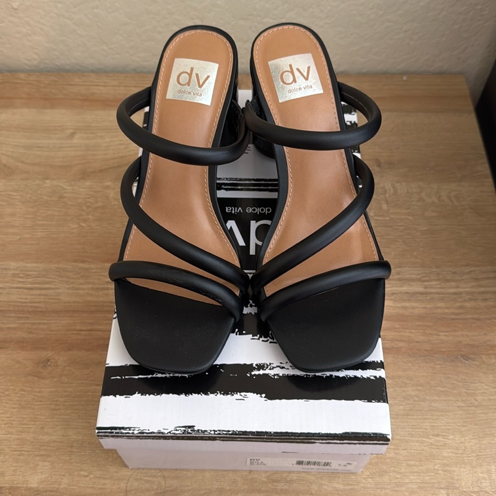 Black heeled sandals
